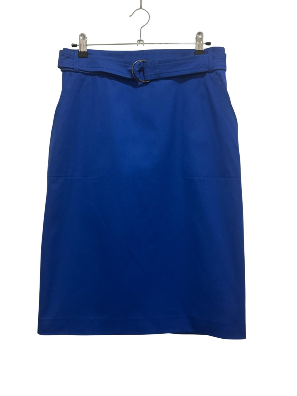 EUC Akris punto Royal Blue Belted Pencil Skirt Size 10/Medium